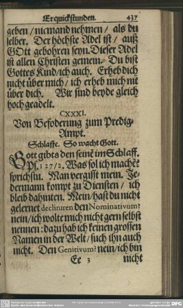 CXXXI. Von Befoderung zum Predig-Ampt