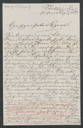 Brief an Musikverlag Ed. Bote und G. Bock : 11.08.1869