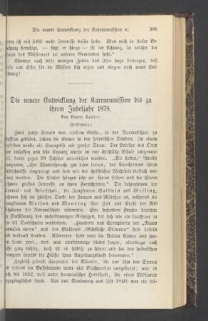 Die neuere Entwicklung der Karenenmission bis zu ihrem Jubeljahr 1878