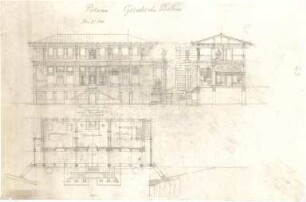 Thiersch, August ; Priene (Türkei); Ausgrabungen - Bühne, griechisch (Grundriss, Ansichten)