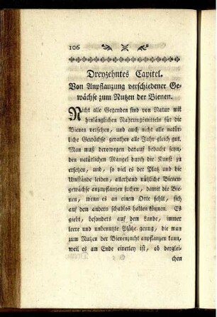 Dreyzehntes Capitel. Von Anpflanzung verschiedener Gewächse zum Nutzen der Bienen.