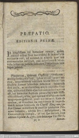 Praefatio. Editionis Primae
