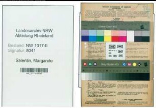 Entnazifizierung Margarete Salentin , geb. 30.03.1919 (Verwaltungsangestellter)
