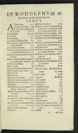 In Rodolphum Agricolam ... Index.