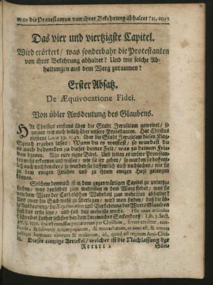 Das vier und viertzigste Capitel. Wird erörtert / was sonderbahr die Protestanten von ihrer Bekehrung abhaltet? Und wie ...