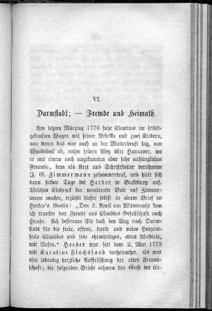 VI. Darmstadt: - Fremde und Heimath.