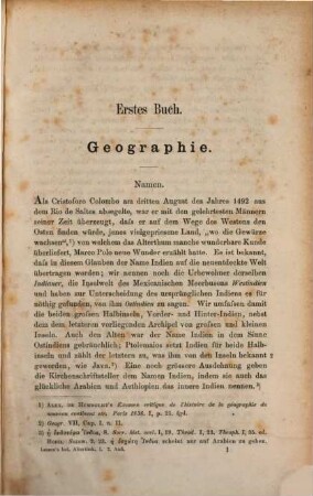 Indische Alterthumskunde. 1. Band, Geographie, Ethnographie und älteste Geschichte