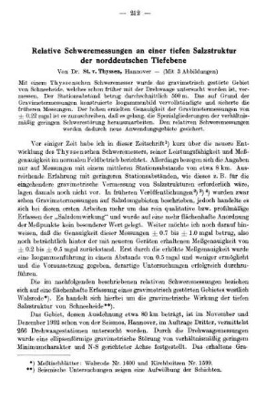 Relative Schweremessungen an einer tiefen Salzstruktur der norddeutschen Tiefebene
