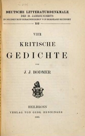 Vier kritische Gedichte