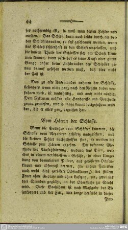 Vom Härten der Schlosse