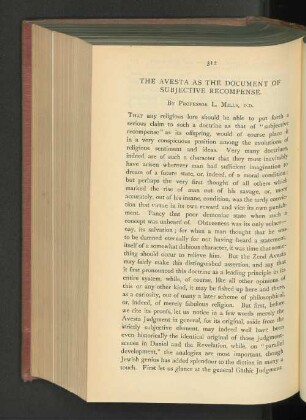 The Avesta as the Document of Subjective Recompense.