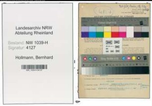 Entnazifizierung Bernhard Hollmann , geb. 22.03.1896 (Bahnbeamter)