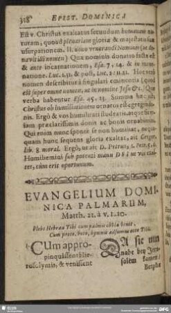 Evangelium Dominica Palmarum, Matth. 21. à v. 1. 10.
