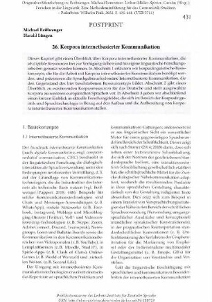 Korpora internetbasierter Kommunikation