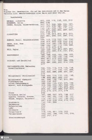Branchen bzw. Gewerbearten, die auf den Abbildungen und in den Texten vertreten sind