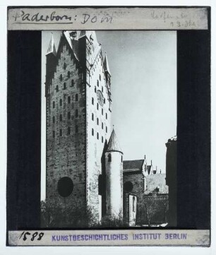 Paderborn, Dom : Außenansicht von SW, Turm