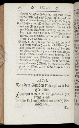 XCVI. Von dem Gnaden-Gericht über die Frommen. - C. Von der Gewißheit der Seeligkeit.
