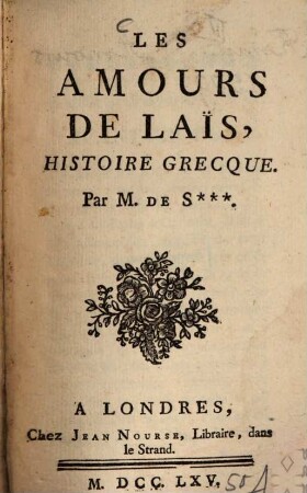 Les amours de Läis : histoire Grecque