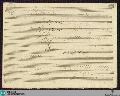 Quartets - Mus. Hs. 280 : fl, vl, violetta, b; F; DTB 16 F5