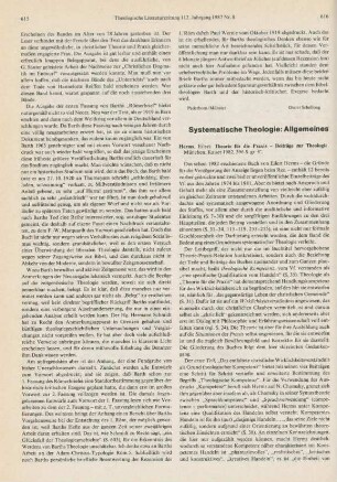 616-619 [Rezension] Herms, Eilert, Theorie für die Praxis - Beiträge zur Theologie