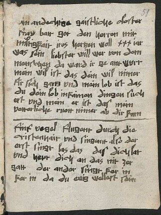 Verse der fünf Vögel