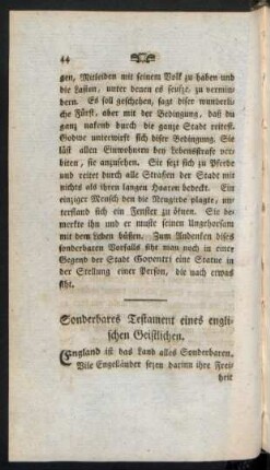Sonderbares Testament eines englischen Geistlichen.