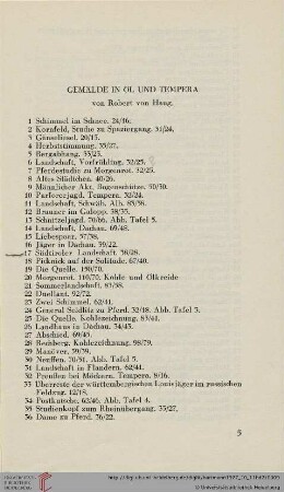 Gemälde in Öl und Tempera (Nr. 1-83)