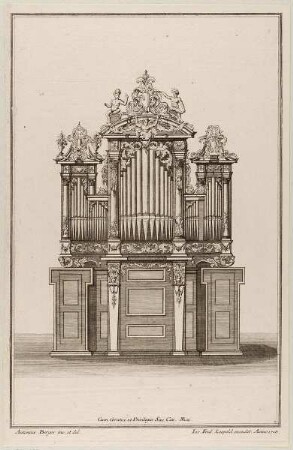 Orgel, Blatt 7 aus der Folge "Accurater Entwurff gantz neu inventirter u. noch nie an das Tagesliecht gekommener Orgelkästen"