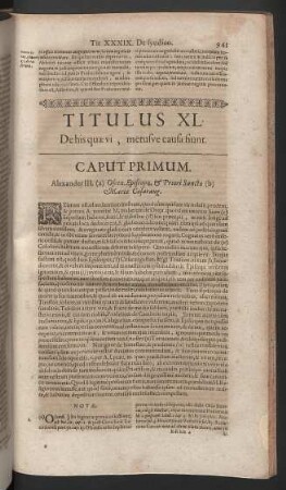 Titulus XL.