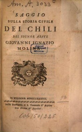 Saggio sulla storia civile del Chili