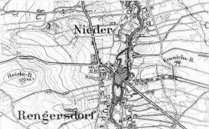 Kodersdorf-Niederrengersdorf. Meßtischblatt, 1:25.000, Sekt. Horka, 1886