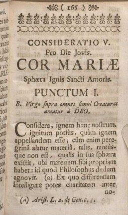 Consideratio V. Pro Die Jovis.