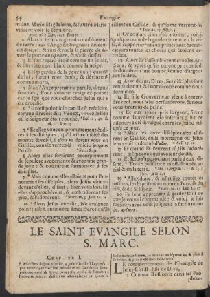 Le Saint Evangile Selon S. Marc
