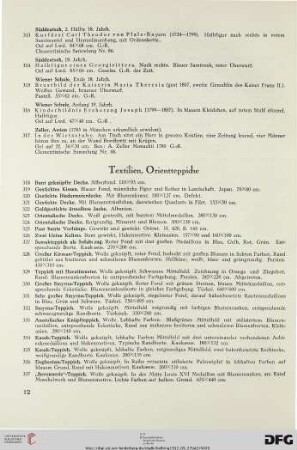 Textilien, Orientteppiche (Nr. 318-337)