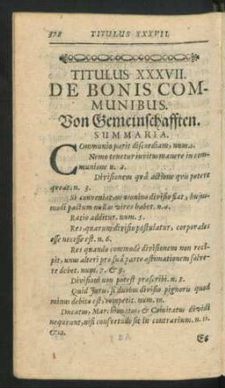 Titulus XXXVII. De Bonis Communibus.