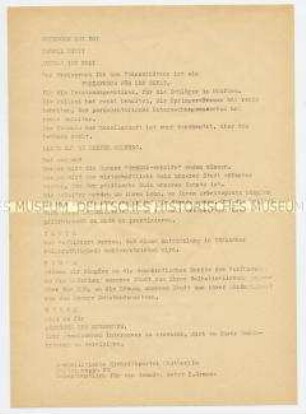 Hektografiertes Flugblatt der SEW gegen Ermordung von Benno Ohnesorg und den Freispruch des Todesschützen