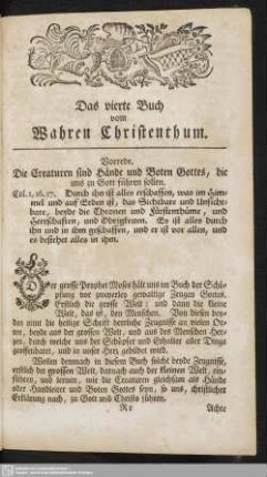 Das vierte Buch vom Wahren Christenthum
