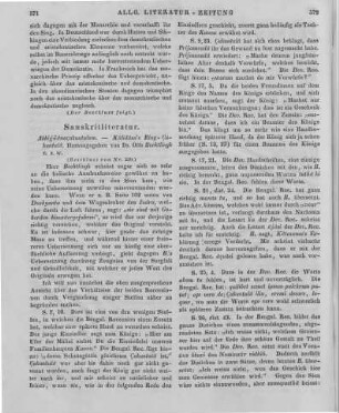 Kalidasa: Abhijñānaśakuntalaṃ. Kâlidâsa's Ring-Çakuntala. Hrsg., uebers. u. mit Anmerkungen versehen v. O. v. Boehtlingk. Bonn: König 1842 (Beschluss von Nr. 239)