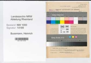 Entnazifizierung Heinrich Bussmann, geb. 15.12.1904 (Mechanikermeister)