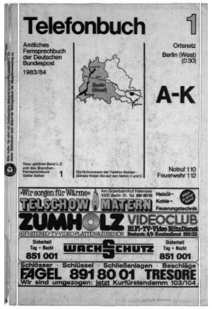 1983/1984: Telefonbuch : das Telefonbuch der Deutschen Telekom AG