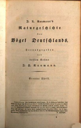 Johann Andreas Naumann's Naturgeschichte der Vögel Deutschlands : nach eigenen Erfahrungen entworfen, 4