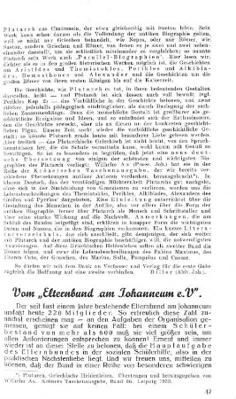 Vom "Elternbund am Johanneum e.V".