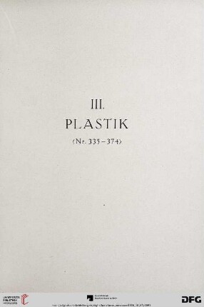 Plastik (Nr. 335-374)