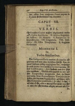 Caput VII. De Verbis