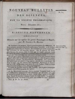 Nouveau Bulletin des Sciences, par la Société Philomatique. Paris. Décembre 1811., 51