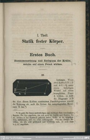 I. Theil. Statik fester Körper