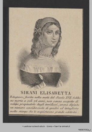 Folge von Bildnissen, Künstler und Künstlerinnen : Bildnis der Elisabetta Sirani