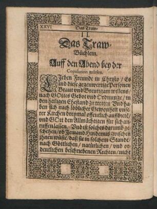 II. Das TrawBüchlein.