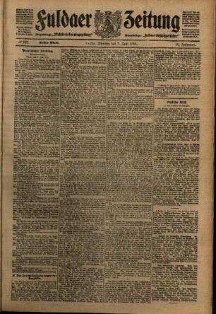 Erste Ausgabe vom Dienstag, den 07. Juni 1910.