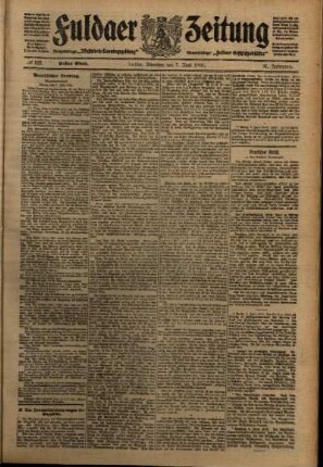 Erste Ausgabe vom Dienstag, den 07. Juni 1910.